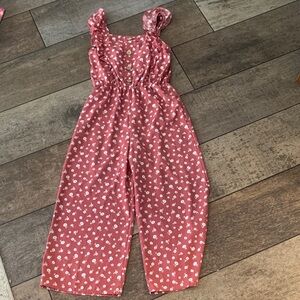 Floral Pink Kids Jumpsuit